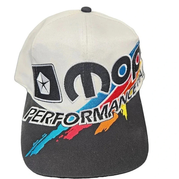 Rare Vintage Stripe Mopar Performance‎ Penstar Canvas Snapback Big Logo Hat - Picture 1 of 6